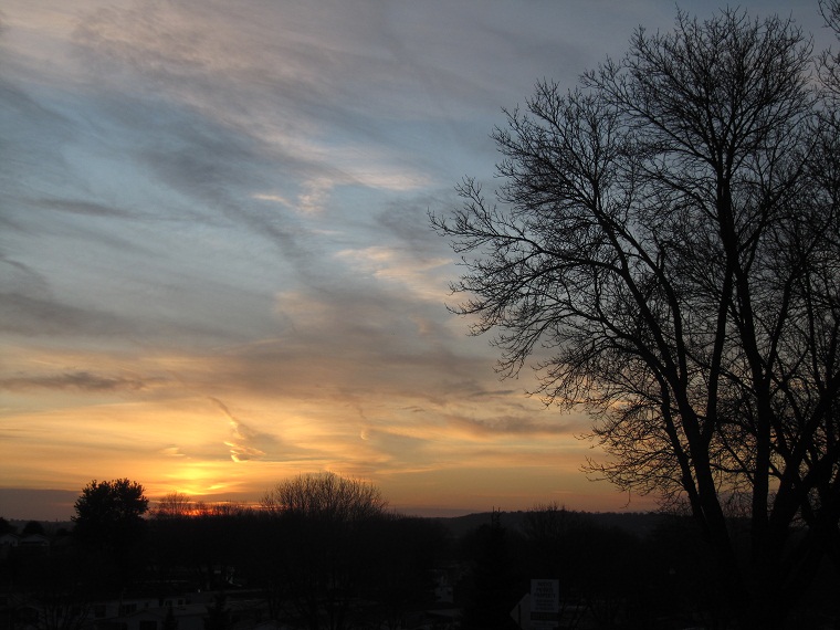 Ocaso en Dubuque; Iowa, EEUU.