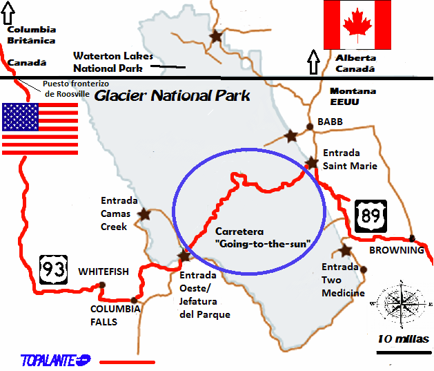 Going-to-the-sun road map.
