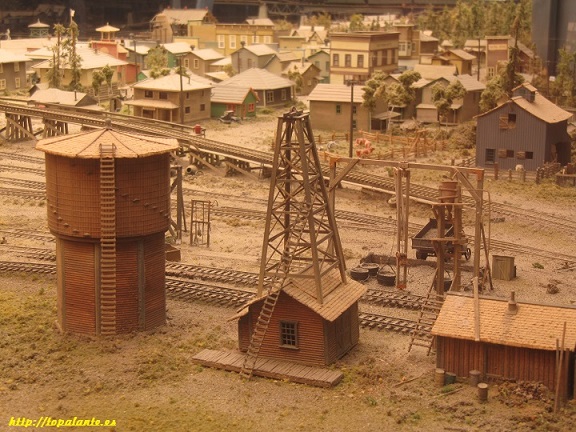 Recreación en maqueta de la época de los pioneros de Alaska en el Museo de Fairbanks, Alaska.
