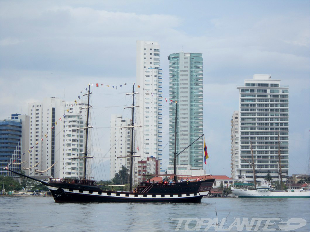 Arribando a Cartagena de Indias, Colombia.