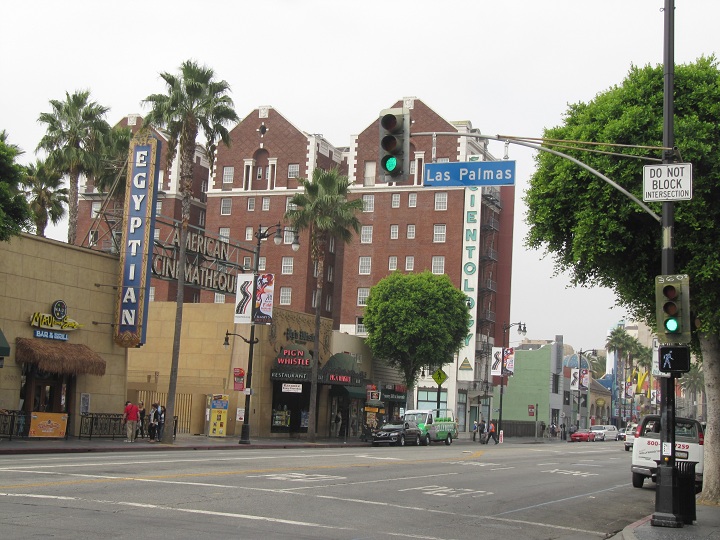 Las Palmas st. Hollywood Boulevard, Los Angeles, CA.