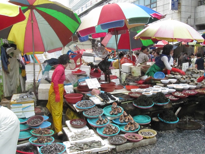 Mercado de Jagalchi, Busán, Korea del Sur.