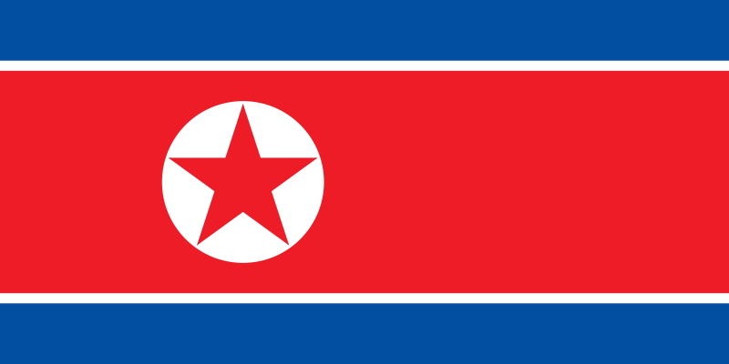 Bandera de Korea del Norte. Flag of North Korea. 북한의 국기입니다.
